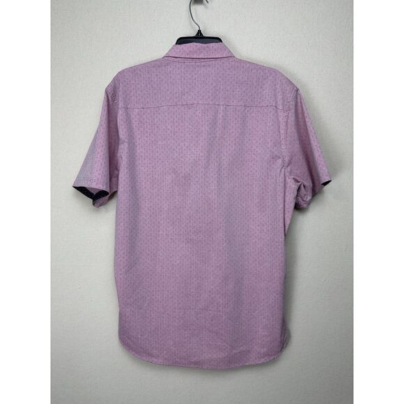 Craft & Flow Button Up Shirt Men's XL Large Pink Print Blue Accents Short Sleeve - Picture 7 of 13
